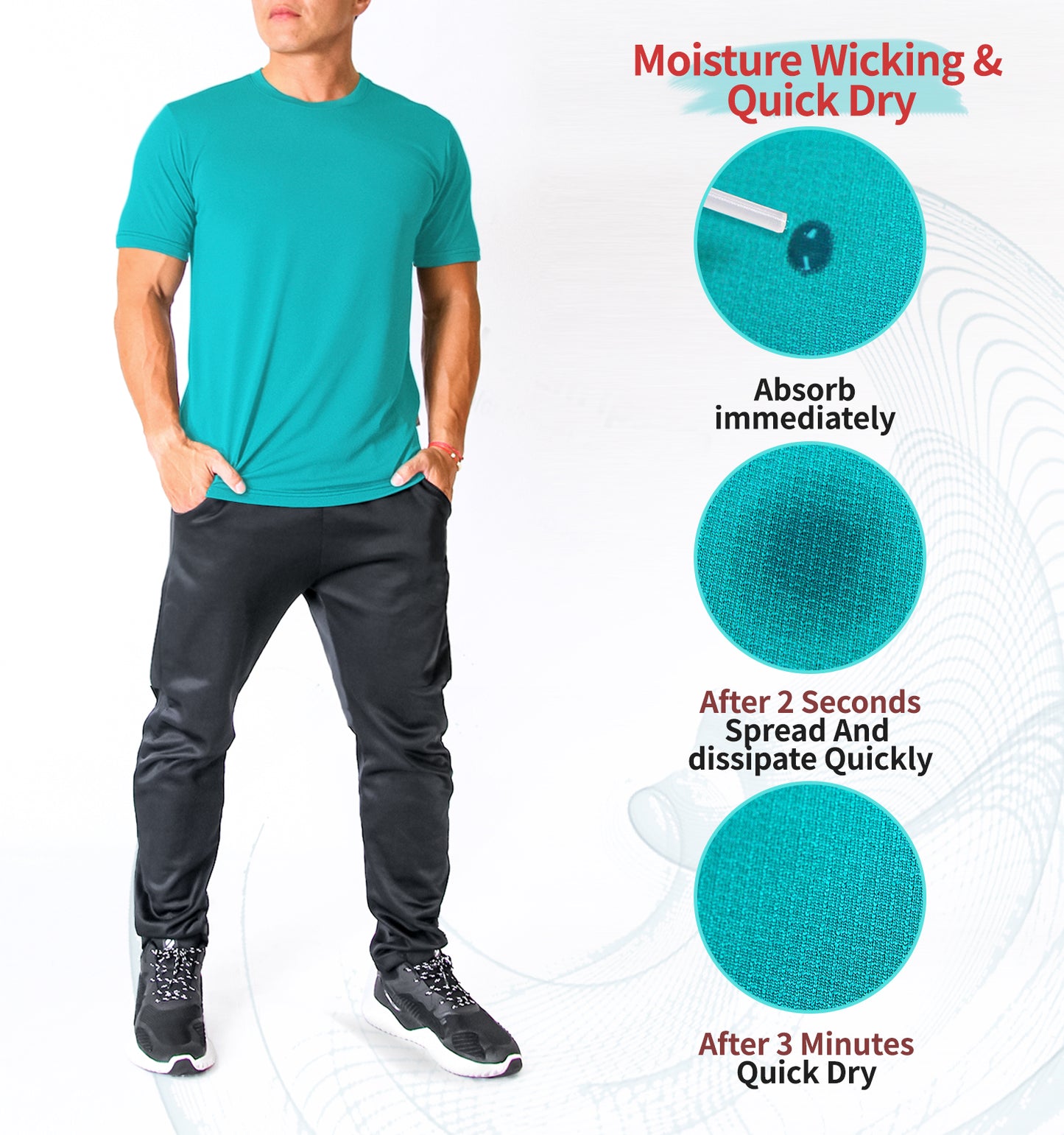 [NKT01] Men's Odor-Resistant Quick Dry T-shirts (US/EU sizing)