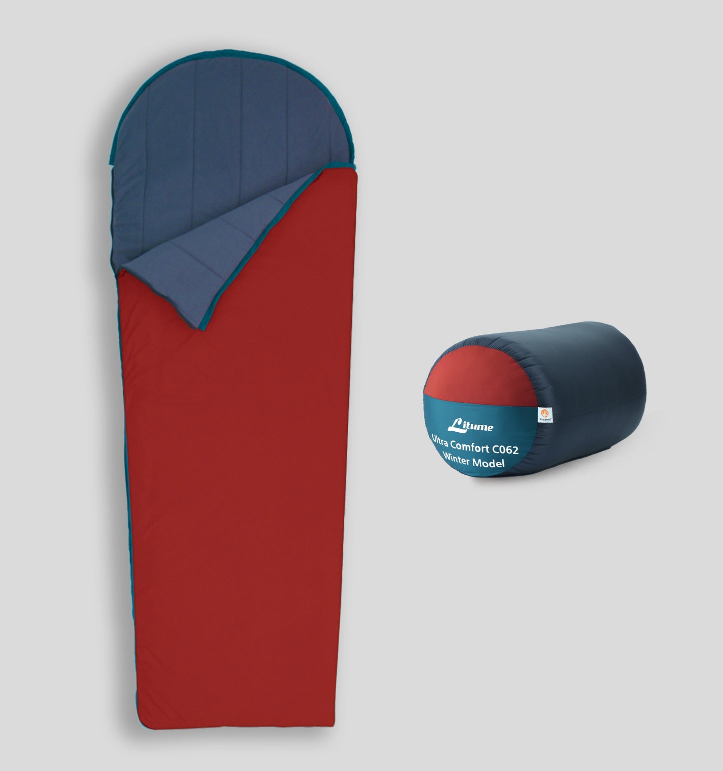 [C062] Ultra Comfort Velvet Lined Sleeping bag 12.8°C/ 55°F (ISO 23537-1)